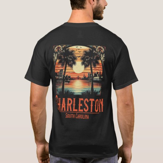  Charleston South Carolina zonsondergang T-shirt (Achterkant)