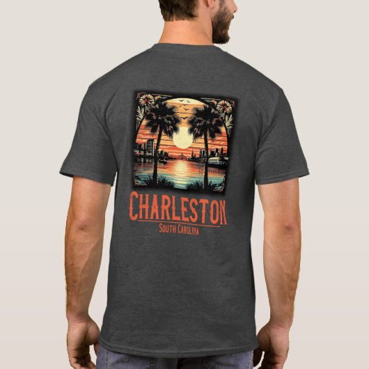  Charleston South Carolina zonsondergang T-shirt (Achterkant)
