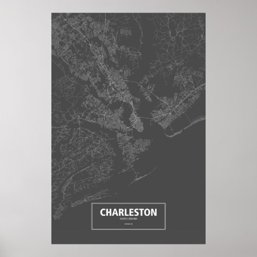 Charleston, South Carolina (zwart wit) Poster (Voorkant)