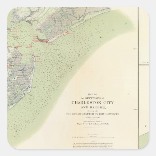 Charleston-strijders, Belmont-slagveld Vierkante Sticker (Voorkant)