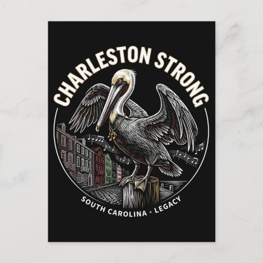 Charleston Strong Pelican Gullah Geechee Cultural  Briefkaart (Voorkant)