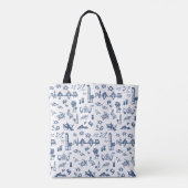 Charleston Toile bij de marine Tote Bag (Achterkant)