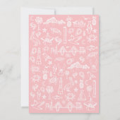 Charleston Toile Border in Roze Verlovingsfeest Kaart (Achterkant)