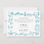 Charleston Toile Border Receptie Informatie Kaart Notitiekaartje (Voorkant)