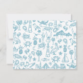 Charleston Toile Border Receptie Informatie Kaart Notitiekaartje (Achterkant)