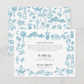 Charleston Toile Border Receptie Informatie Kaart Notitiekaartje (Voorkant / Achterkant)