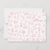 Charleston Toile Border Roze Informatie Kaart Notitiekaartje (Achterkant)