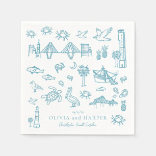 Charleston Toile in het blauwe servet