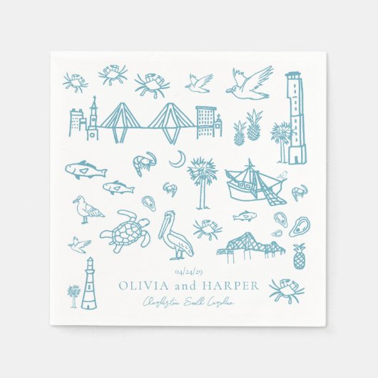 Charleston Toile in het blauwe servet (Voorkant)