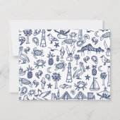 Charleston Toile Navy Blue Informatie Kaart Notitiekaartje (Achterkant)