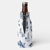 Charleston Toile Navy Blue Koelbox Flesjeskoeler (Fles Achterkant)