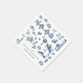 Charleston Toile voor Navy Blue Napkin Servet (Hoek)