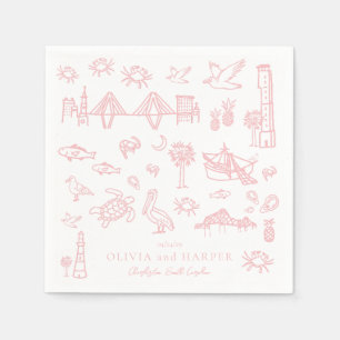 Charleston Toile voor Pink Napkin Servet