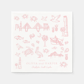 Charleston Toile voor Pink Napkin Servet