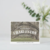 Charleston Trouw Save the Date Retro Briefkaart (Staand voorkant)