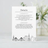 Charleston Trouwdag | Gastdetails Kaart (Staand voorkant)