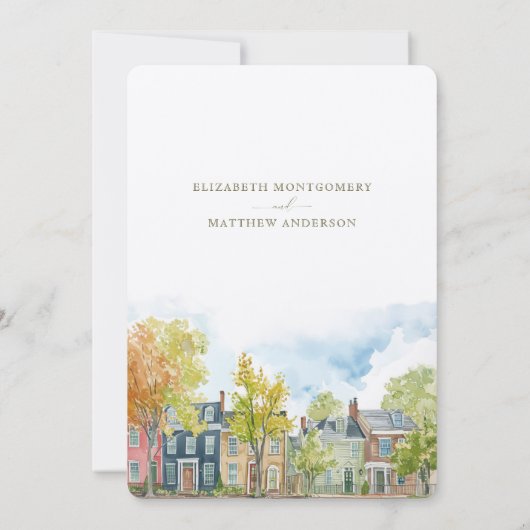 Charleston Upper King Street Save-the-Date Kaart (Achterkant)