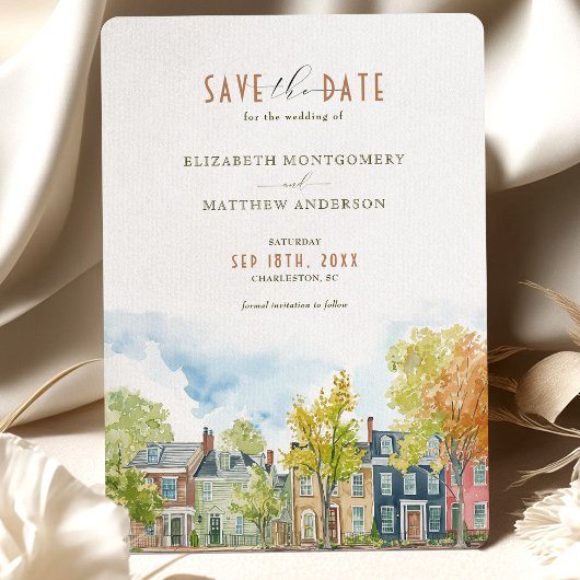 Charleston Upper King Street Save-the-Date Kaart