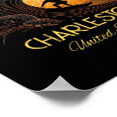 Charleston Verenigde Staten Surfen Surfplank Poster (Hoek)