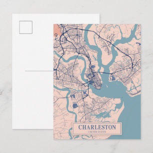 Charleston Verenigde Staten Winderige Stad Kaart R
