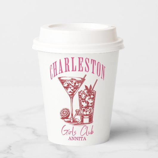 Charleston vrijgezellenweekend papieren bekers (Voorkant)