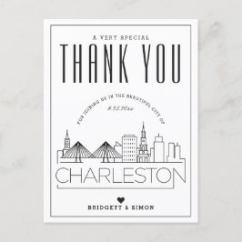 Charleston Wedding | Bedankt voor komst! Briefkaar Briefkaart