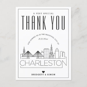 Charleston Wedding   Bedankt voor komst! Briefkaar Briefkaart