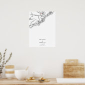 Charleston Wedding Elegant Kaart Gastboek Poster (Keuken)