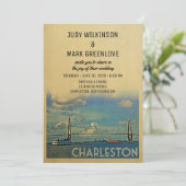 Charleston Wedding Invitation  midden in de eeuw Kaart (Staand voorkant)