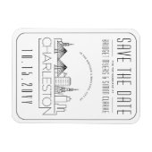 Charleston Wedding Stylized Skyline Save the Date Magneet (Horizontaal)