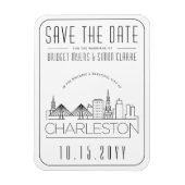 Charleston Wedding Stylized Skyline Save the Date Magneet (Verticaal)