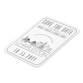 Charleston Wedding Stylized Skyline Save the Date Magneet (Linkerzijde)