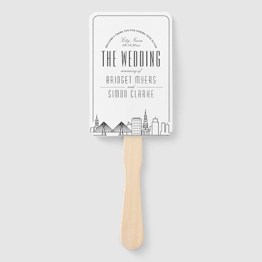 Charleston Wedding | Weddenschap-programma Hand Fa Handwaaier (Voorkant)