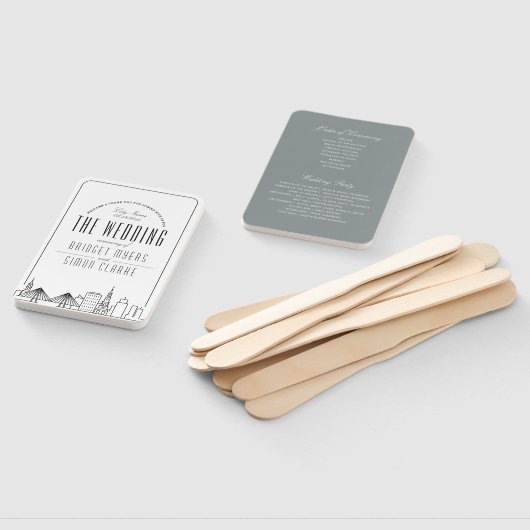 Charleston Wedding | Weddenschap-programma Hand Fa Handwaaier (Niet-gemonteerd)