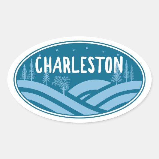 Charleston West Virginia Outdoors Ovale Sticker (Voorkant)