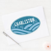 Charleston West Virginia Outdoors Ovale Sticker (Envelop)