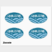 Charleston West Virginia Outdoors Ovale Sticker (Vel)
