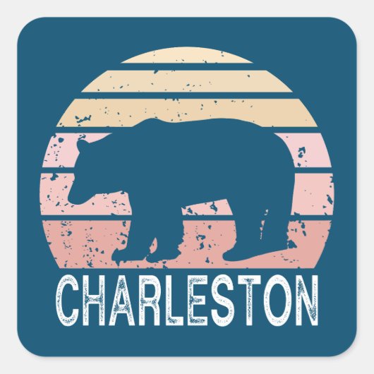 Charleston West Virginia Retro Beer Vierkante Sticker (Voorkant)