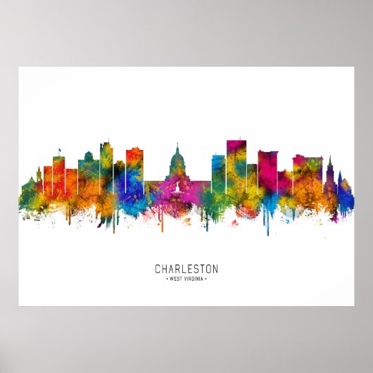 Charleston West Virginia Silhouet Poster (Voorkant)