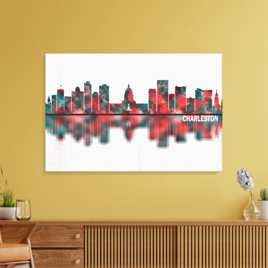 Charleston West Virginia Skyline Canvas Afdruk (Insitu (Woonkamer))