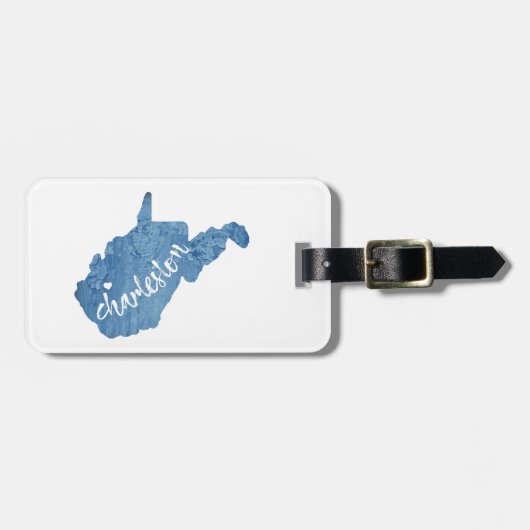 Charleston West Virginia Wood Grain Bagagelabel (Voorkant horizontaal)