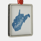 Charleston West Virginia Wood Grain Metalen Ornament (Rechts)