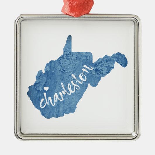 Charleston West Virginia Wood Grain Metalen Ornament (Voorkant)