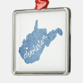 Charleston West Virginia Wood Grain Metalen Ornament (Links)
