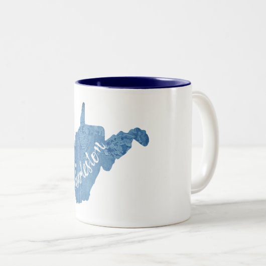 Charleston West Virginia Wood Grain Tweekleurige Koffiemok (Voorkant rechts)