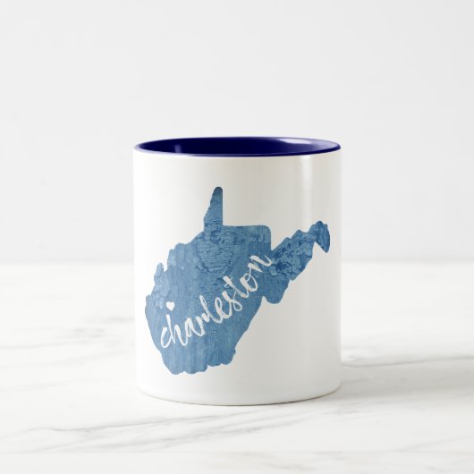 Charleston West Virginia Wood Grain Tweekleurige Koffiemok (Center)