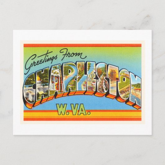 Charleston West Virginia WV Old  Briefkaart- Briefkaart (Voorkant)