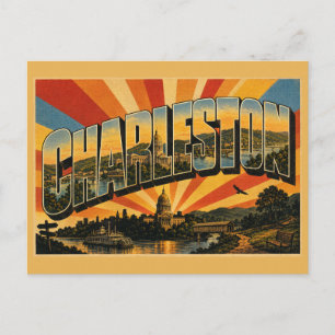 Charleston WV Capitol Kanawha River Hills Kunst Briefkaart