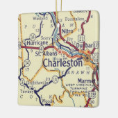Charleston WV  kaart Keramisch Ornament (Links)