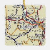 Charleston WV  kaart Keramisch Ornament (Voorkant)
